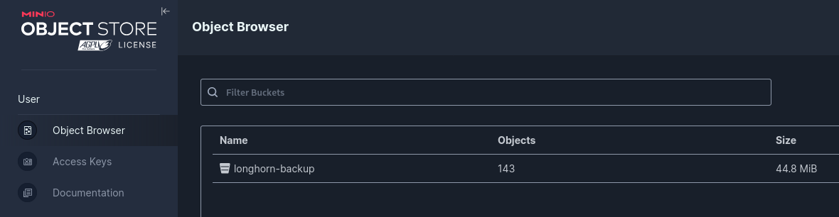 Setting up Minio for Backups