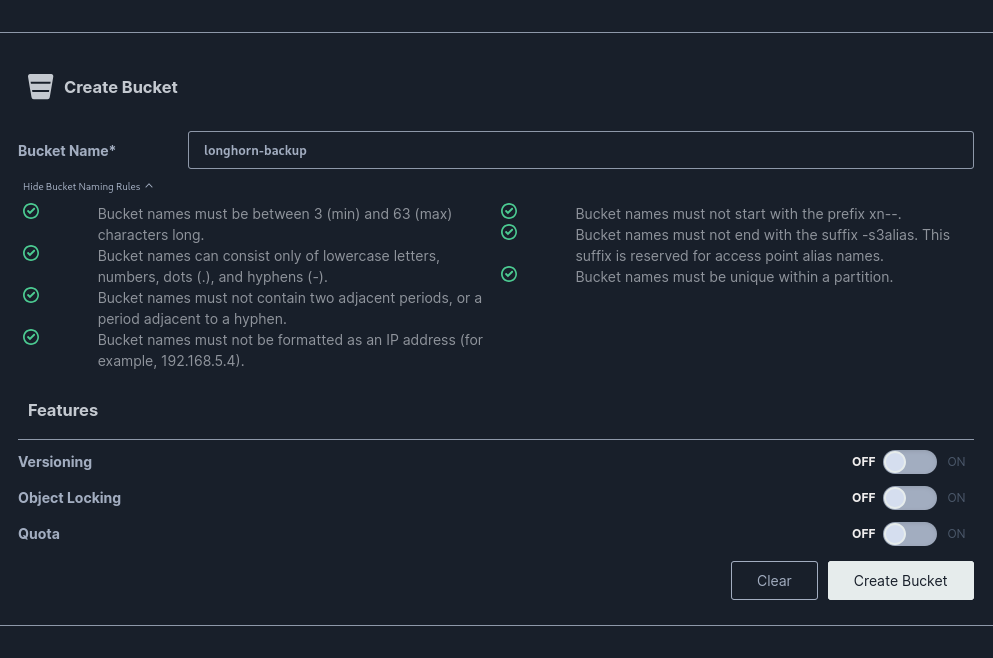 Setting up Minio for Backups